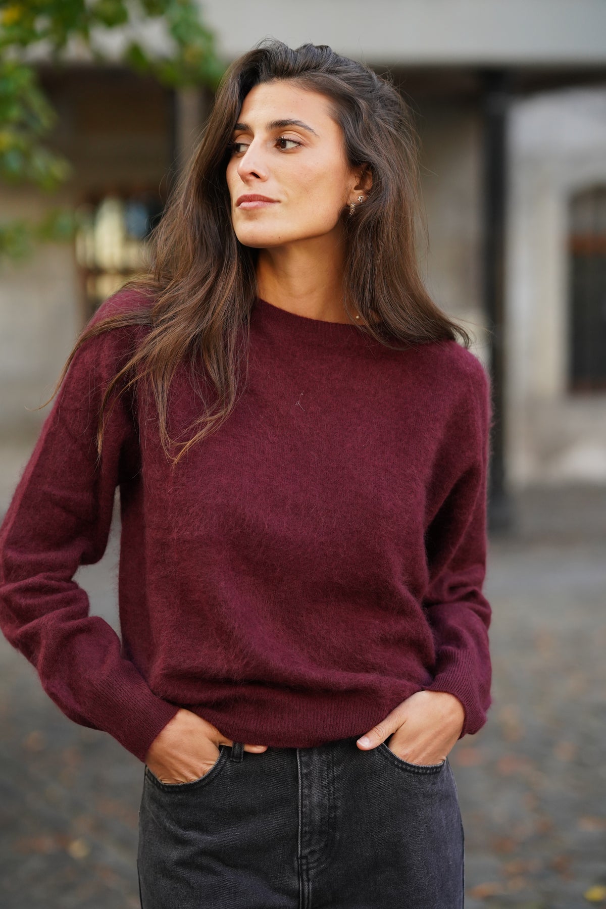 Pull Mérinos Charlie bordeaux
