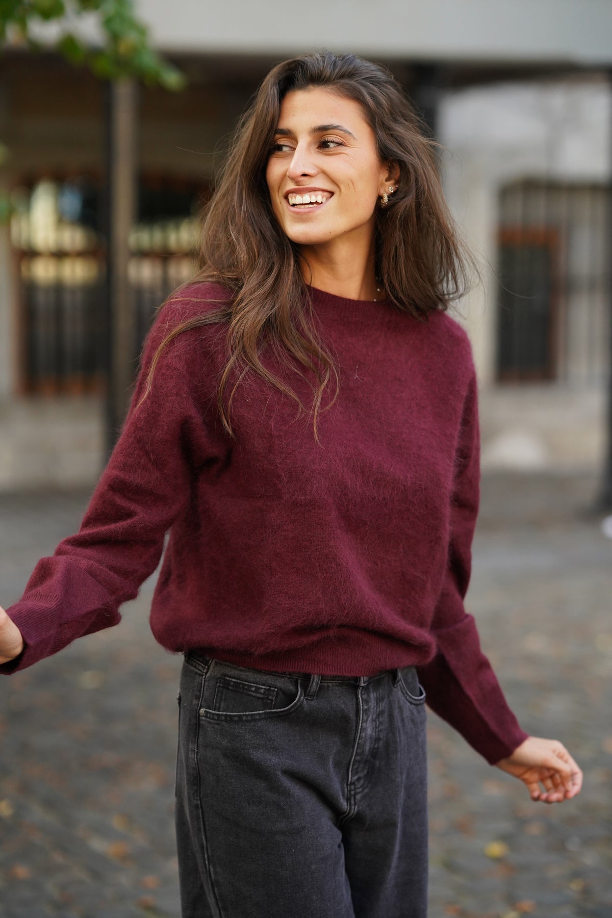 Pull Mérinos Charlie bordeaux