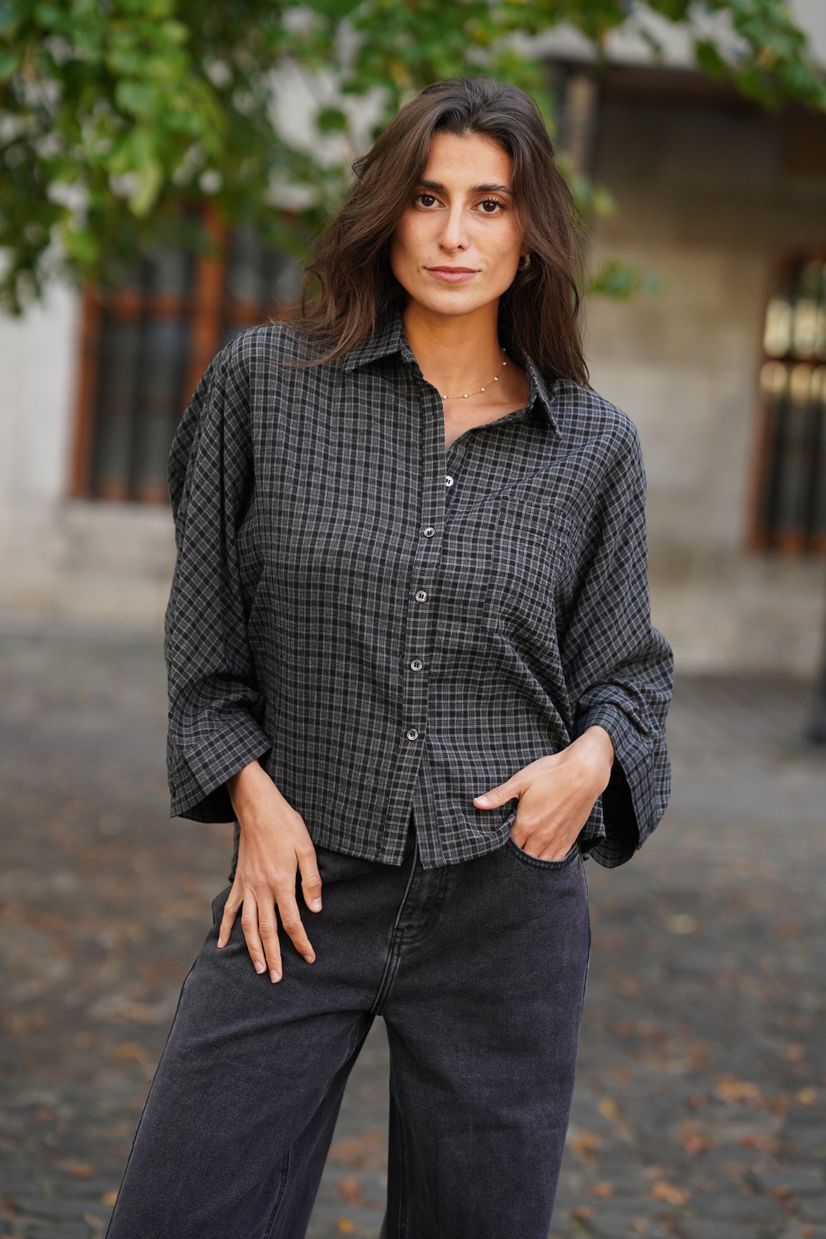 Chemise oversized Beck gris