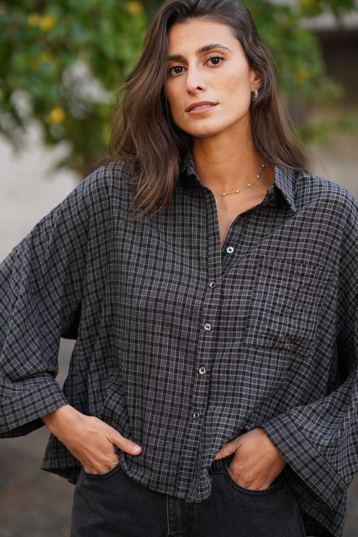 Chemise oversized Beck gris