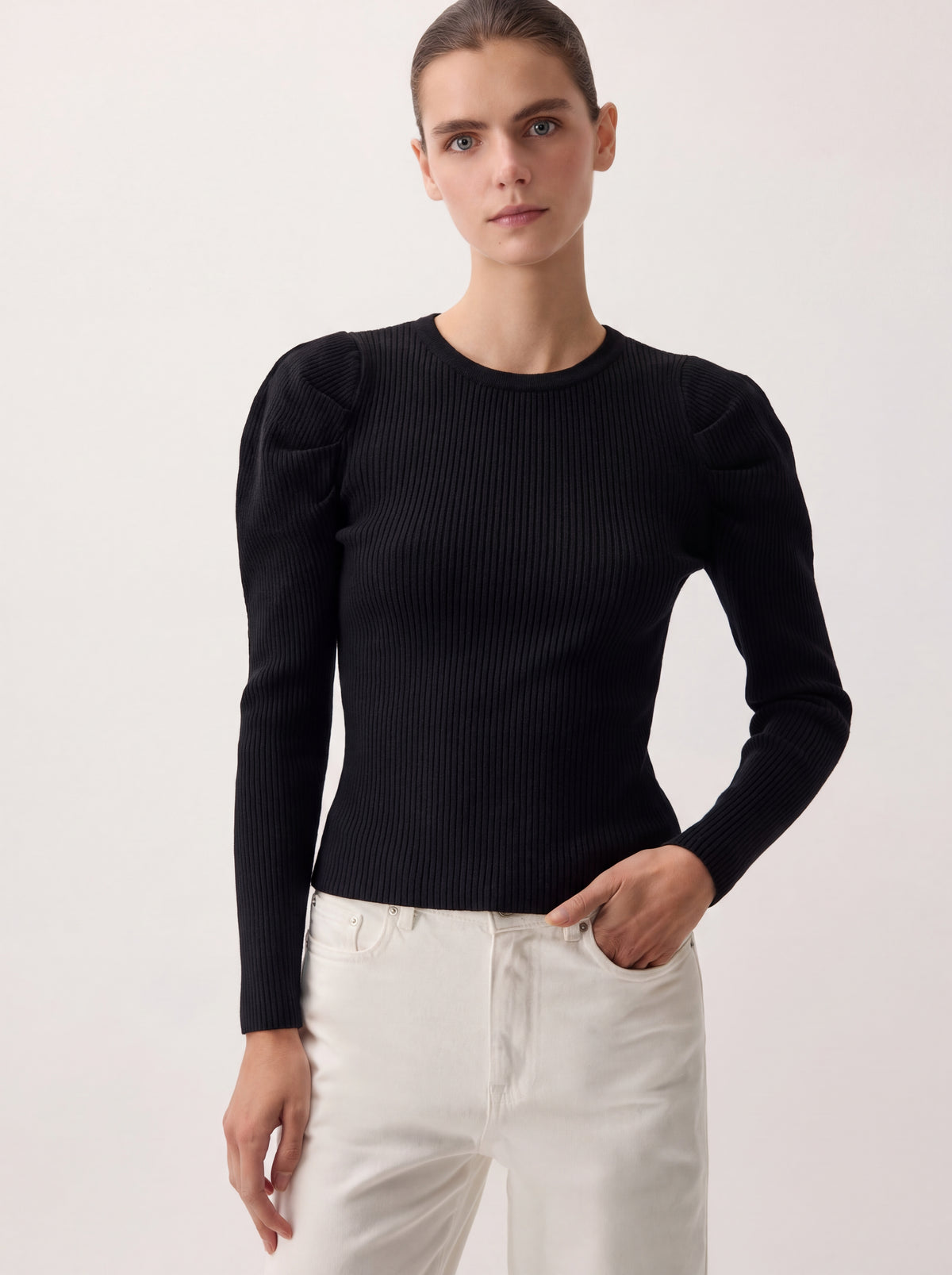 Pull Manches Bouffantes Guy noir