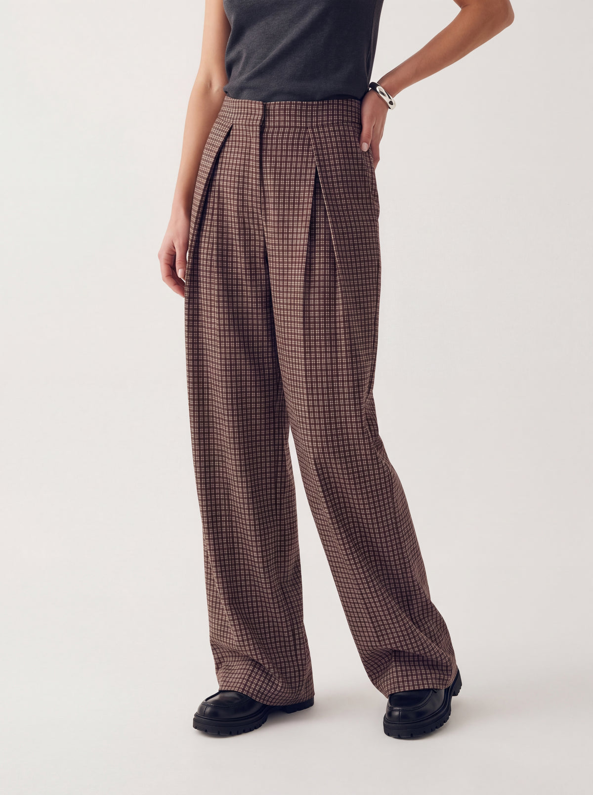 Pantalon Structuré Lauren marron