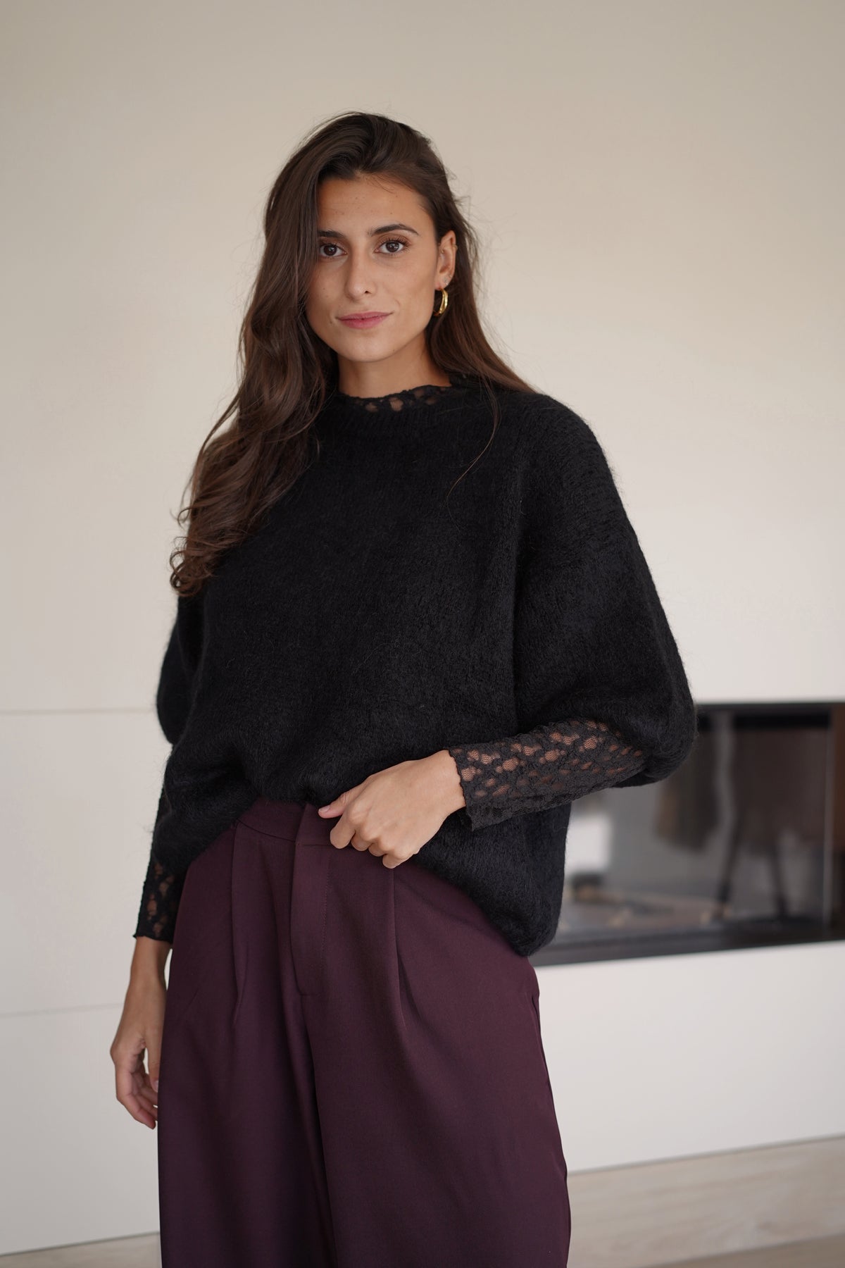 Pull manches larges Amel noir