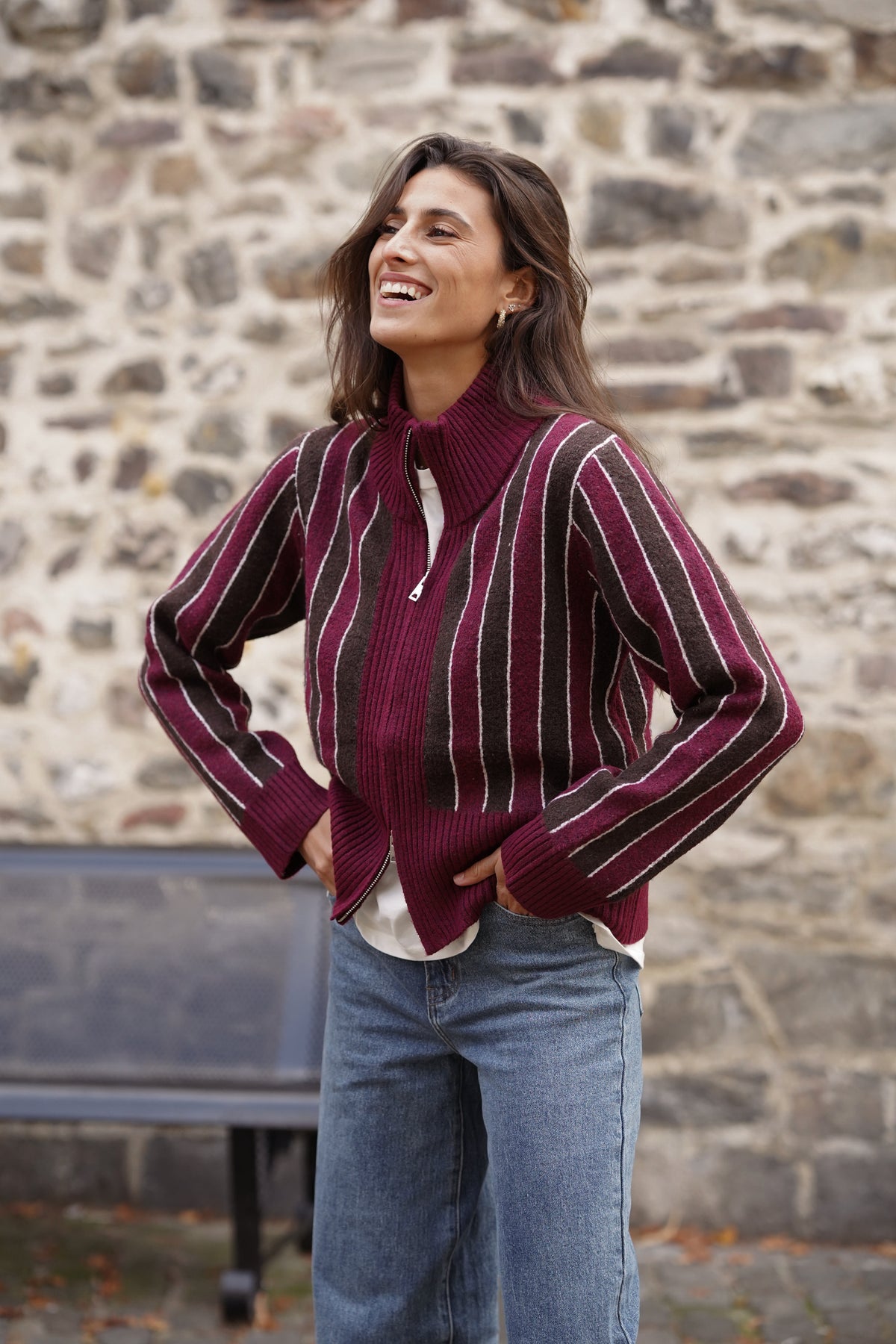 Gilet zip Seamus bordeaux