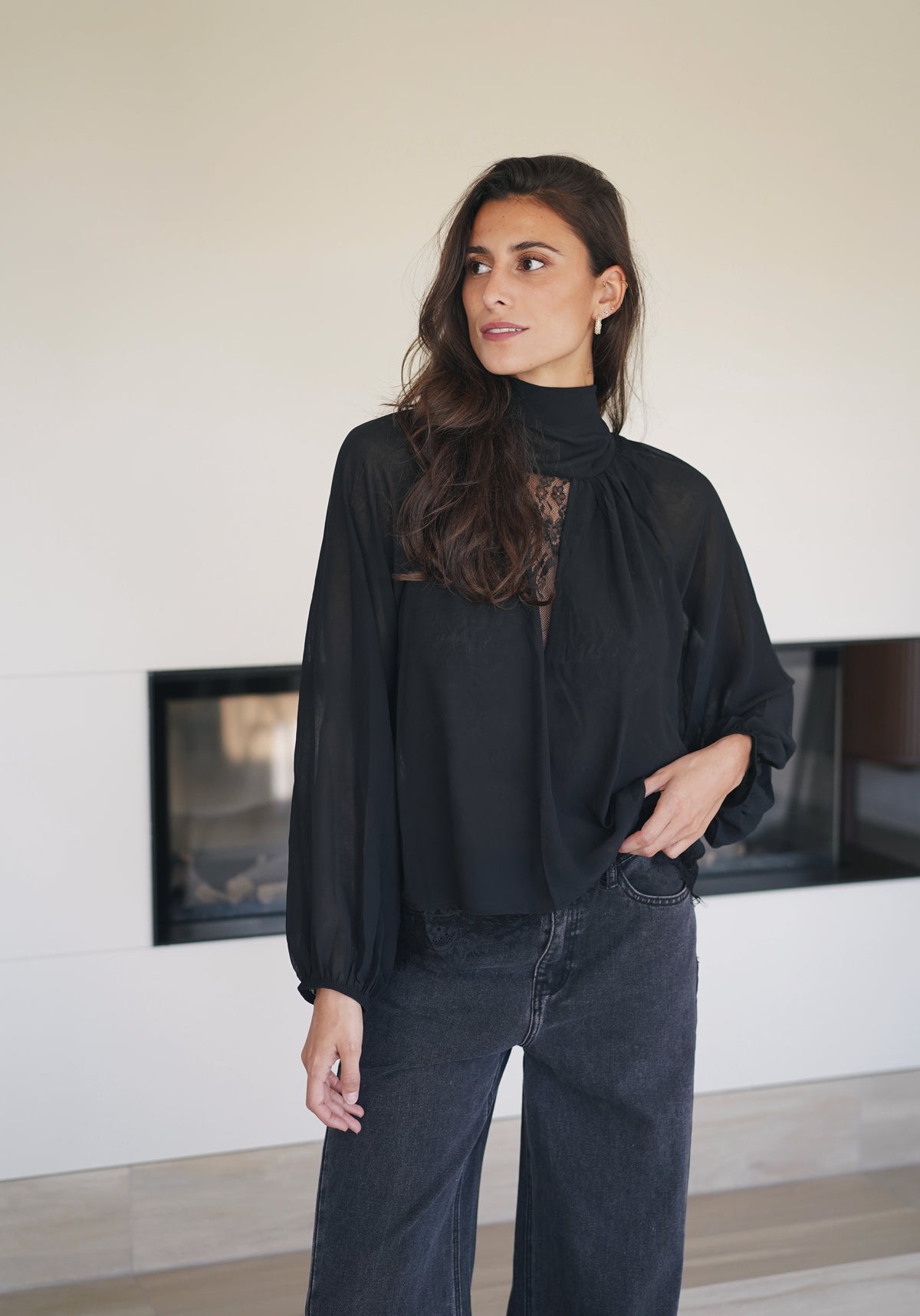 Blouse Irina dentelle noir
