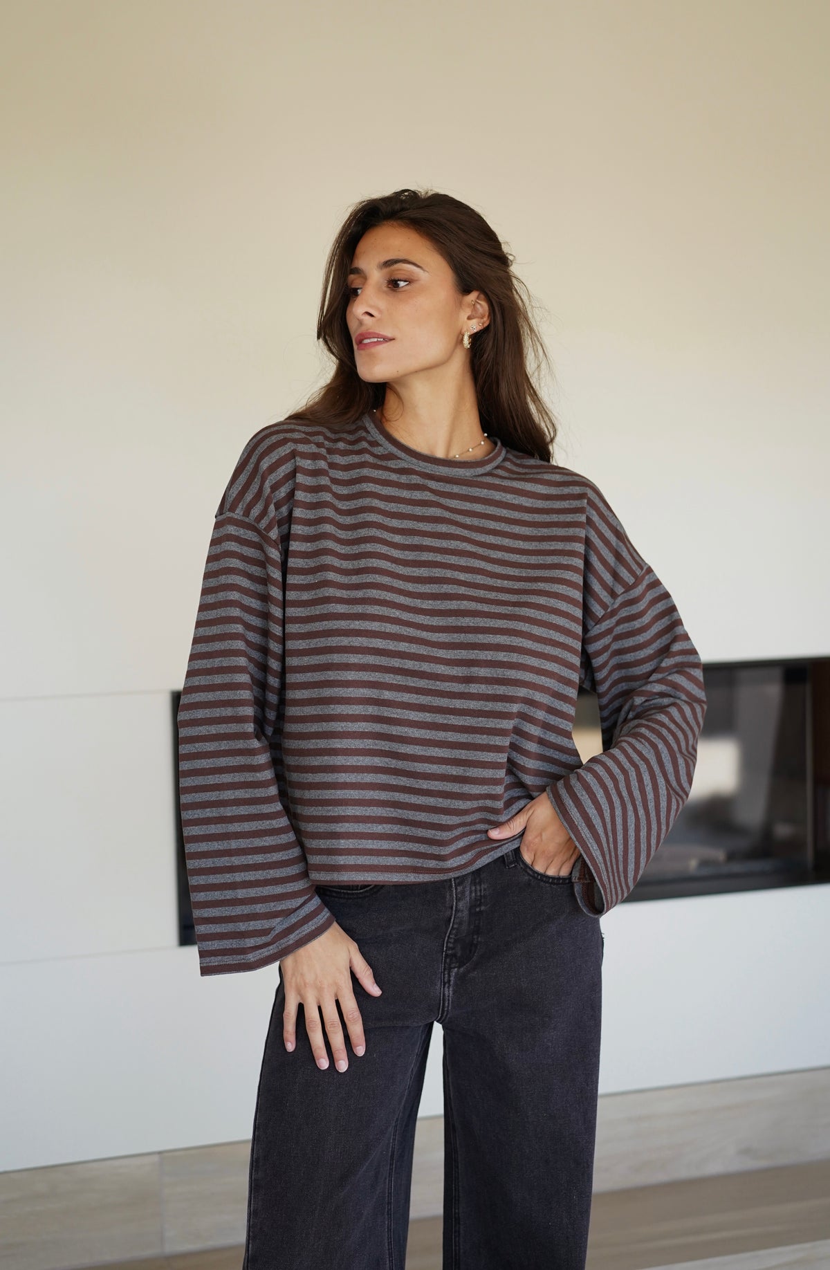 T-shirt manches longues Noémie gris