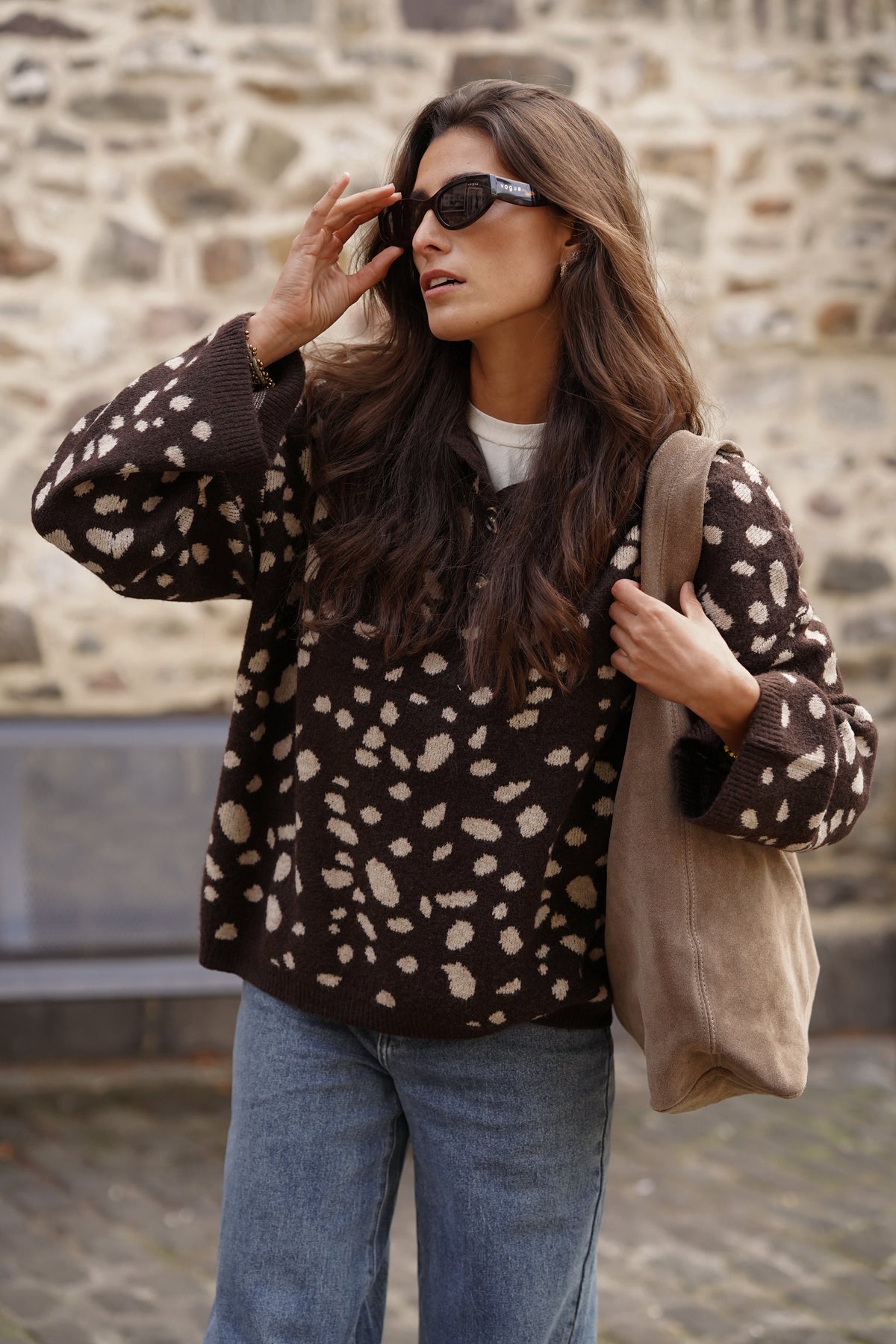 Pull Timmy imprimé marron