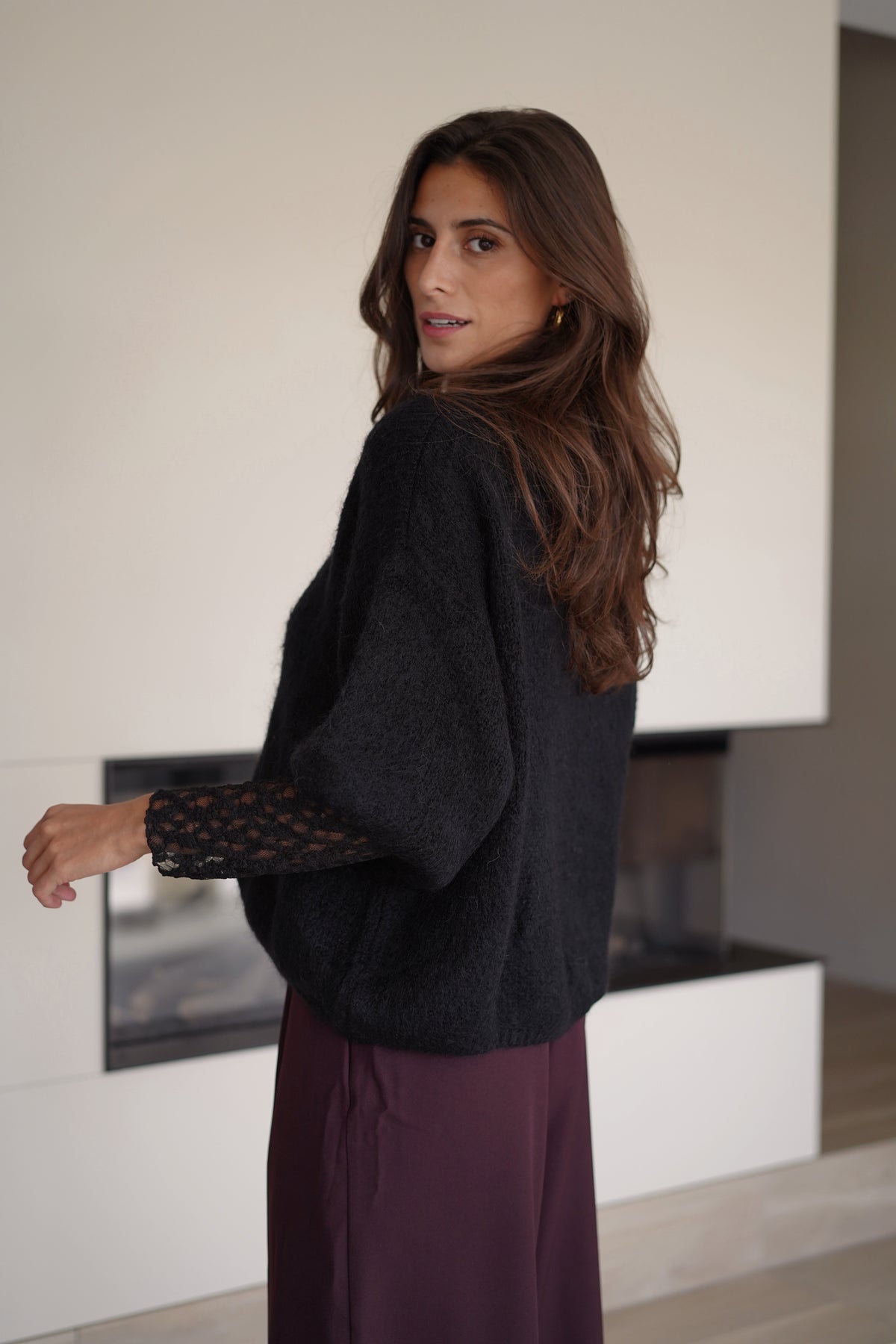 Pull manches larges Amel noir