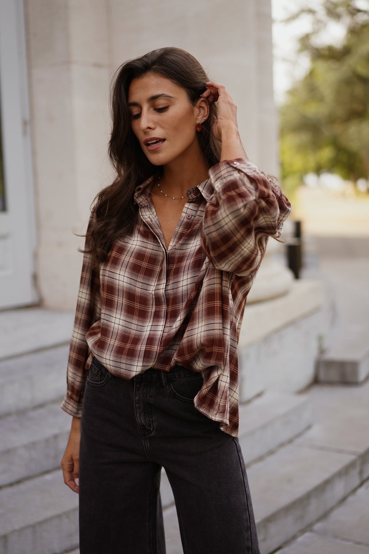 Chemise Judy carreaux bordeaux