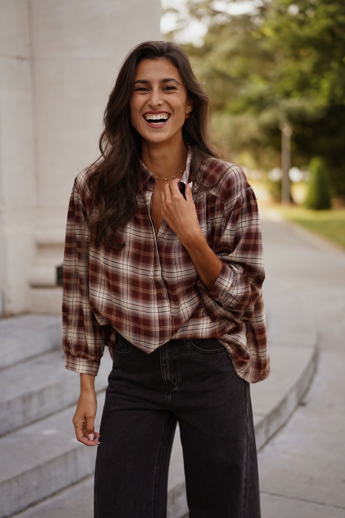Chemise Judy carreaux bordeaux