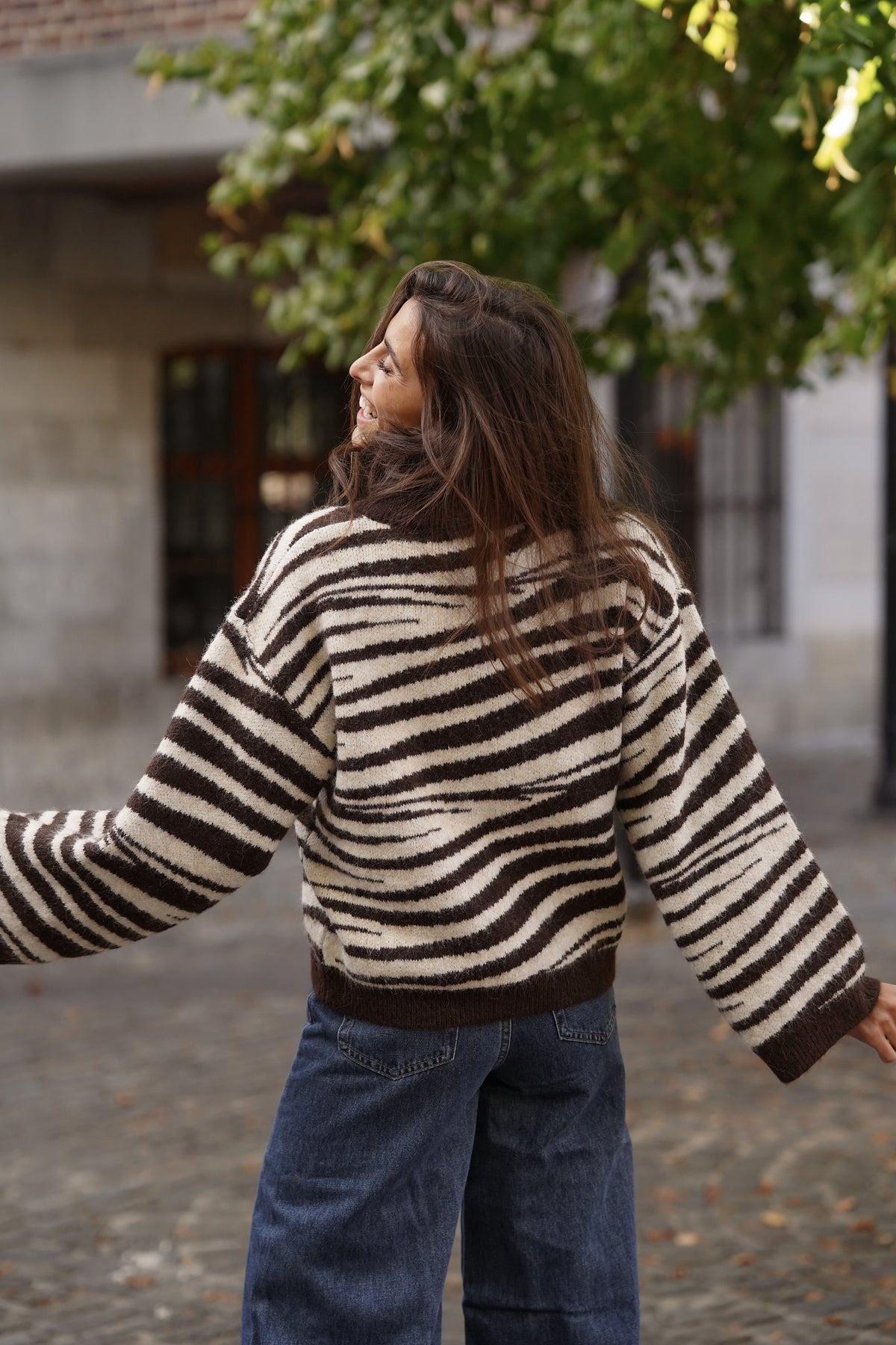 Gilet zip Marty imprimé zébre