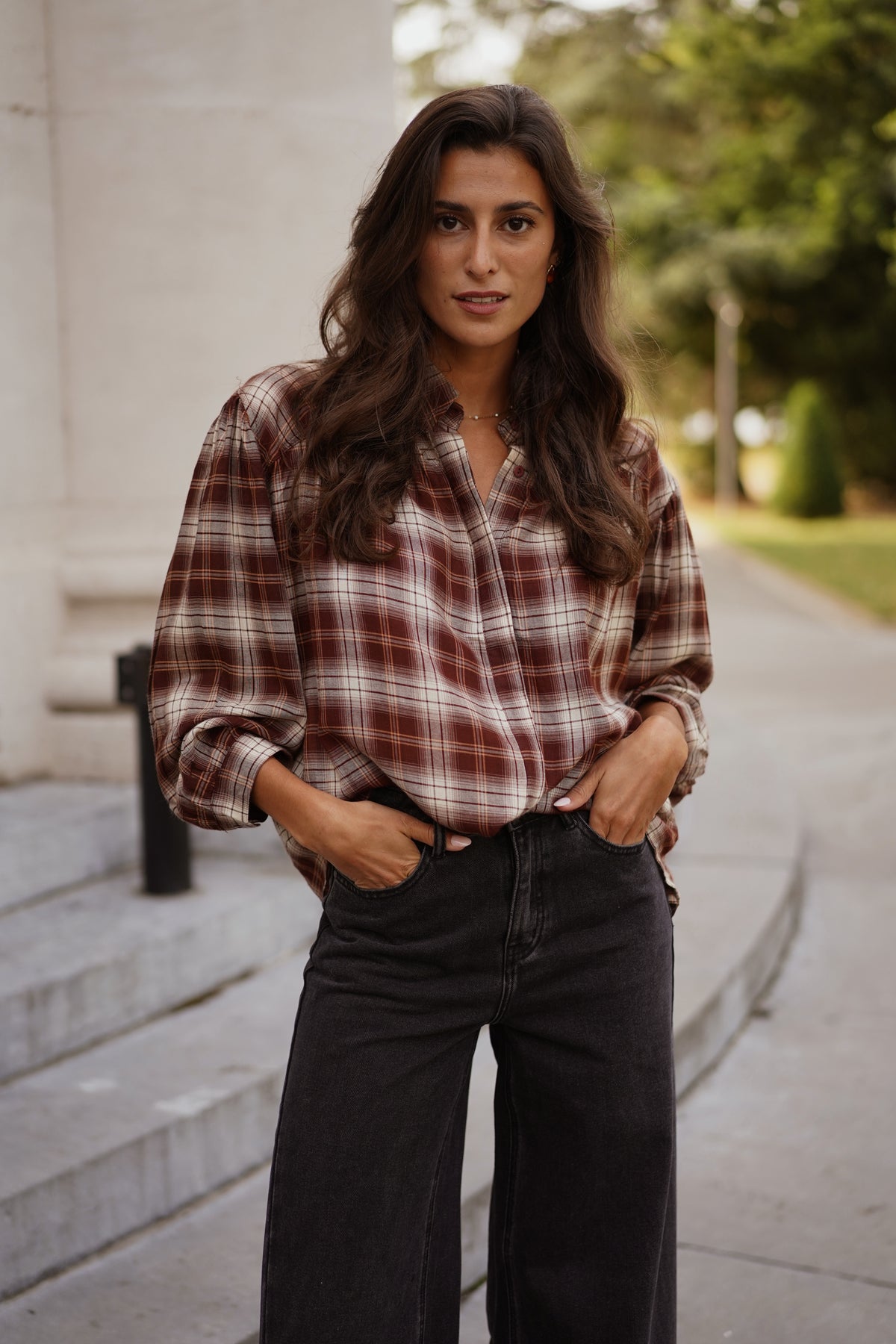 Chemise Judy carreaux bordeaux