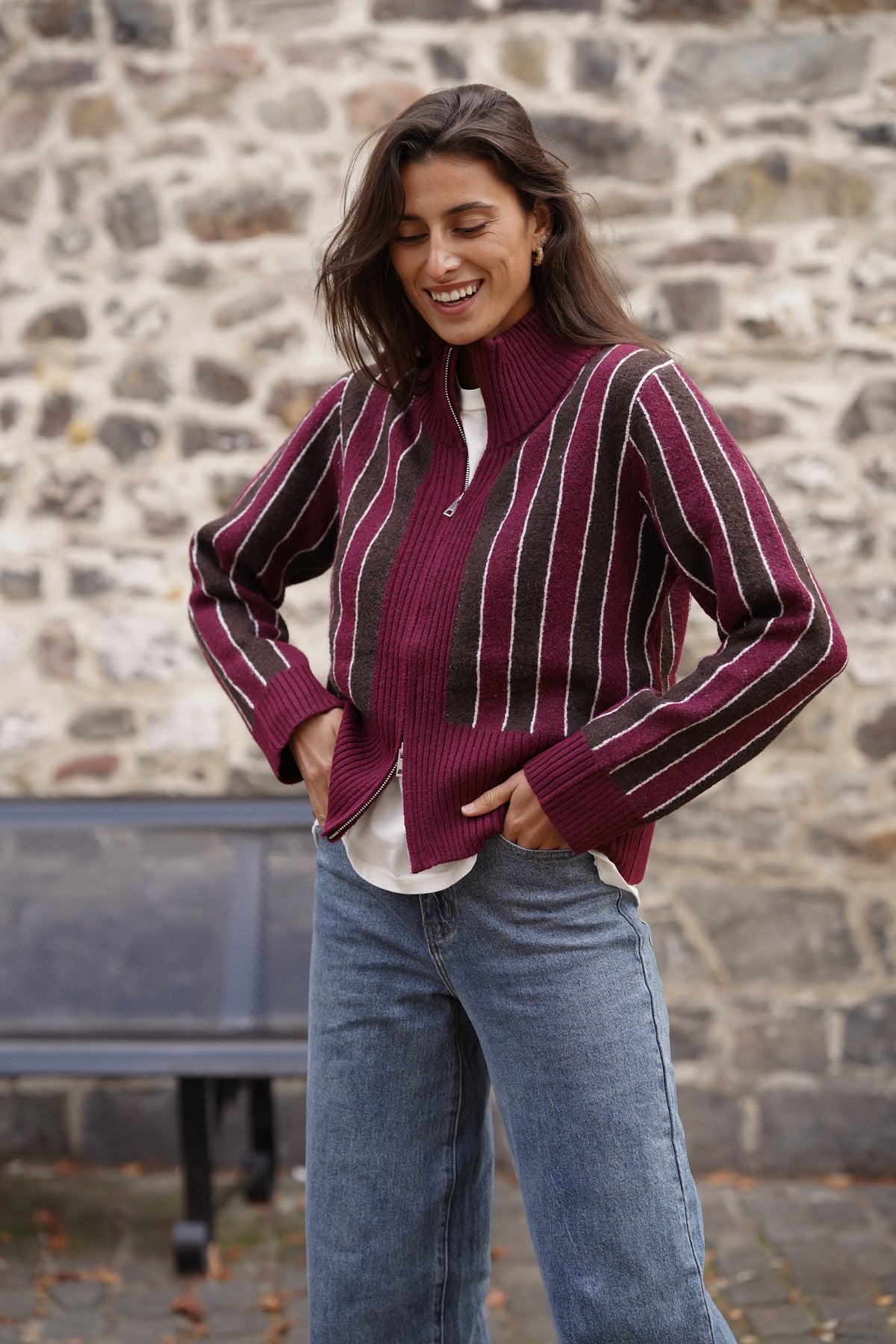 Gilet zip Seamus bordeaux