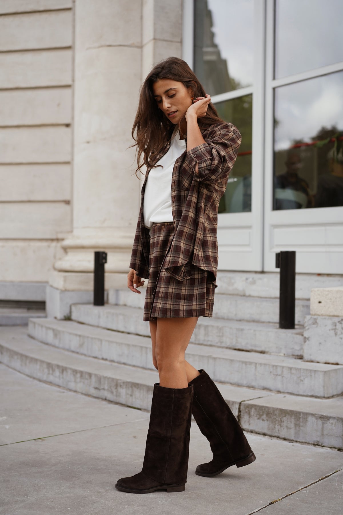 Jupe Elie carreaux marron