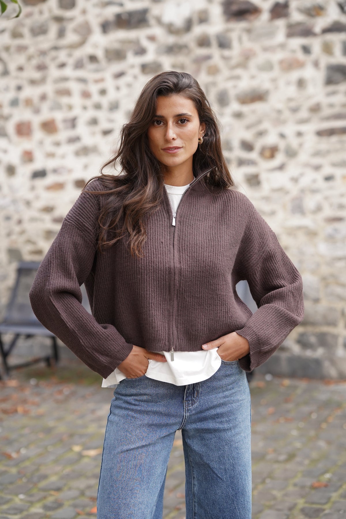 Gilet zippé Luke marron