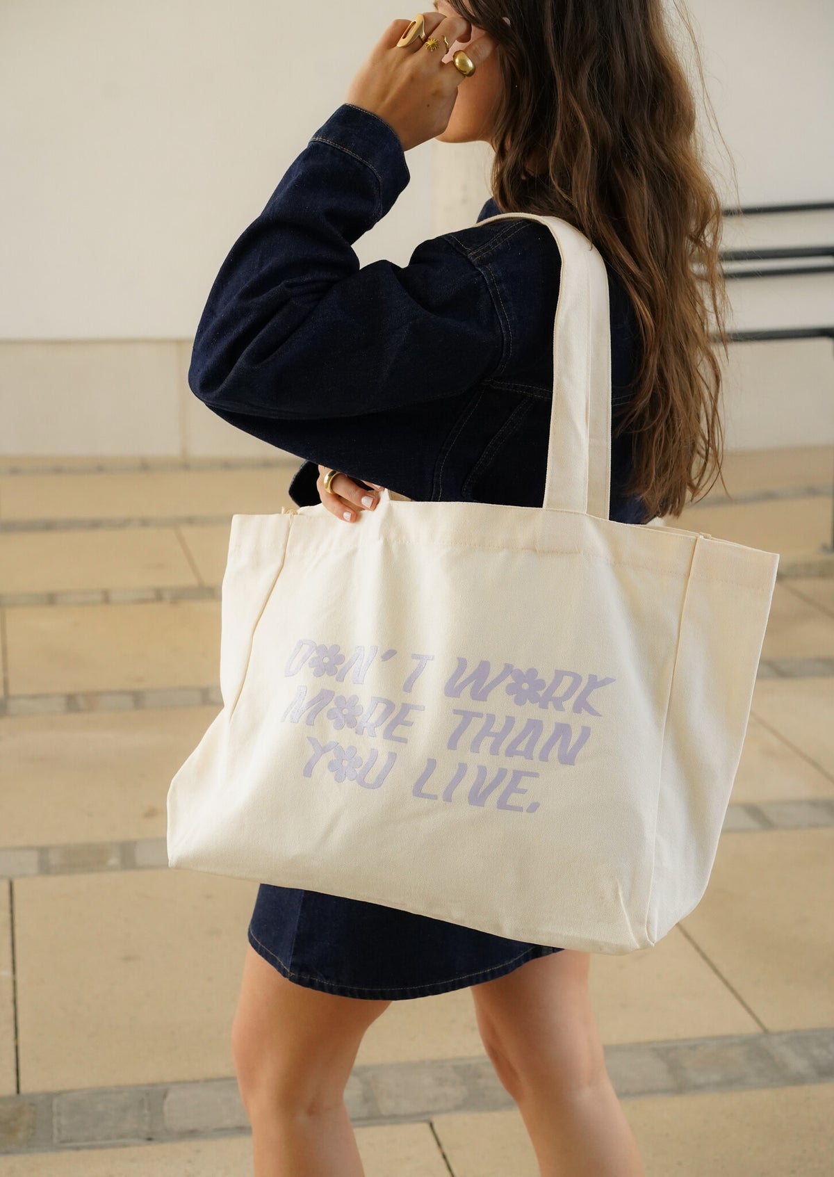 "Don't Work More" Tote Bag